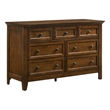 Pemberly Row Wood Transitional 7-Drawer Dresser in Tuscan Finish