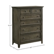 Pemberly Row Wood Transitional 6-Drawer Standard Chest in Gray