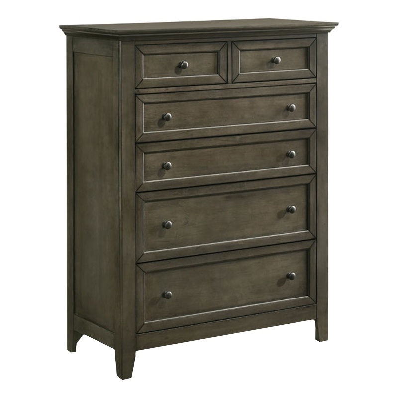 Pemberly Row Wood Transitional 6-Drawer Standard Chest in Gray