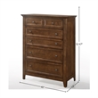 Pemberly Row Wood Transitional 6-Drawer Standard Chest in Tuscan