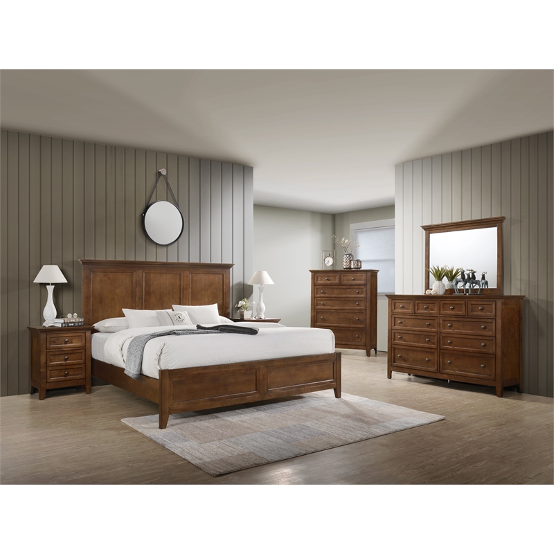 Pemberly Row Wood Transitional 6-Drawer Standard Chest in Tuscan