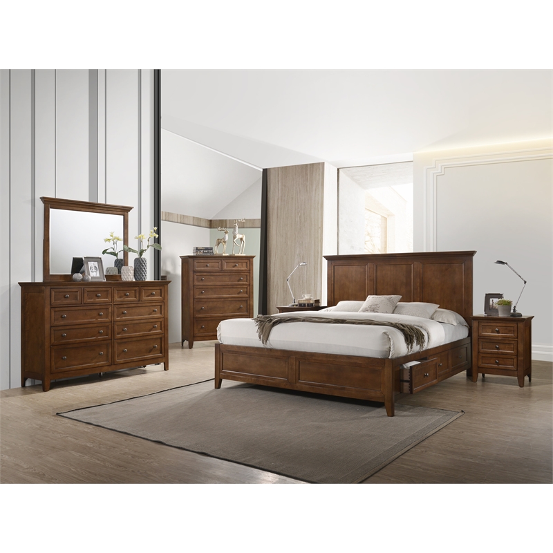 Pemberly Row Wood Transitional 6-Drawer Standard Chest in Tuscan