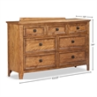 Pemberly Row Wood Transitional 7-Drawer Dresser in Brushed Ash