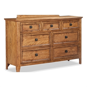 Pemberly Row Wood Transitional 7-Drawer Dresser in Brushed Ash