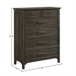 Pemberly Row Wood Contemporary 6-Drawer Chest Brushed Charcoal