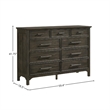 Pemberly Row Contemporary 9-Drawer Dresser in Brushed Charcoal