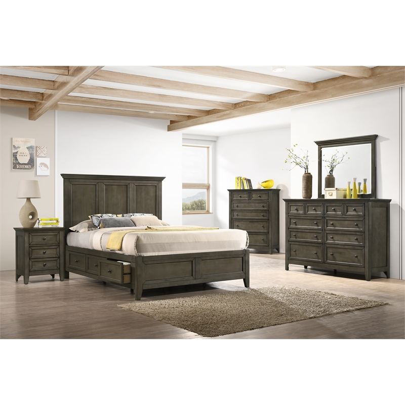 Pemberly Row Wood Transitional 10-Drawer Dresser in Gray Finish