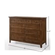 Pemberly Row Wood Transitional 10-Drawer Dresser in Tuscan Finish