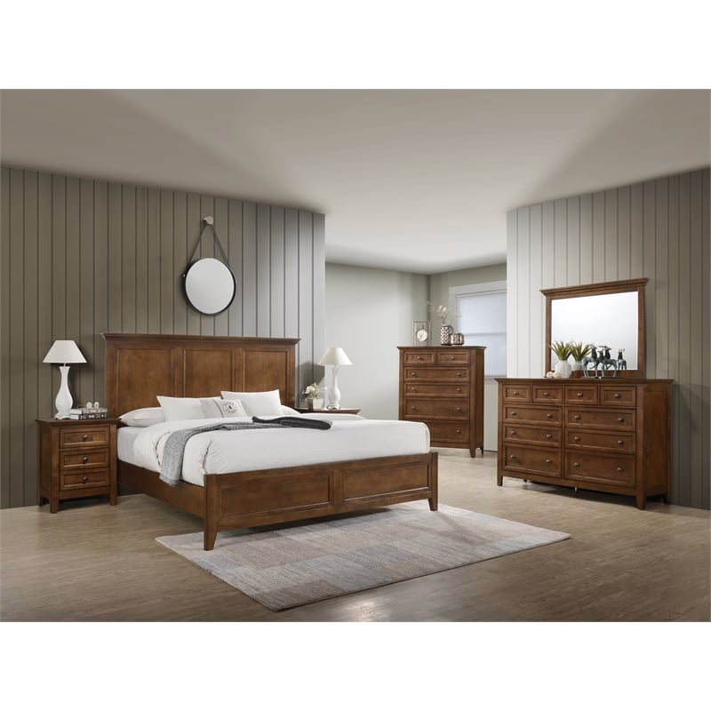 Pemberly Row Wood Transitional 10-Drawer Dresser in Tuscan Finish