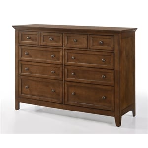 Pemberly Row Wood Transitional 10-Drawer Dresser in Tuscan Finish