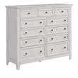Pemberly Row Transitional 11-Drawer Gentlemen's Chest in Rustic White