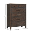 Pemberly Row Transitional 6-Drawer Chest in Driftwood and Sable