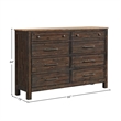 Pemberly Row Transitional 8 Drawer Dresser in Driftwood and Sable