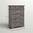 Pemberly Row Contemporary 6-Drawer Standard Chest Brushed Steel