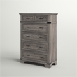 Pemberly Row Contemporary 6-Drawer Standard Chest Brushed Steel