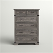 Pemberly Row Contemporary 6-Drawer Standard Chest Brushed Steel