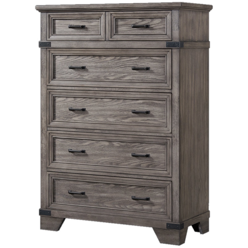 Pemberly Row Contemporary 6-Drawer Standard Chest Brushed Steel