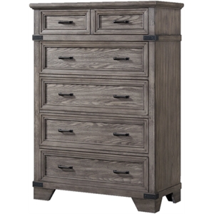 Pemberly Row Contemporary 6-Drawer Standard Chest Brushed Steel