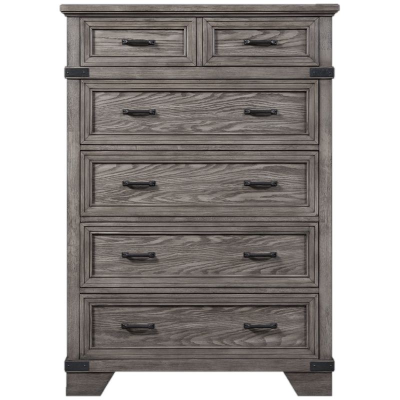Pemberly Row Contemporary 6-Drawer Standard Chest Brushed Steel
