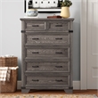 Pemberly Row Contemporary 6-Drawer Standard Chest Brushed Steel
