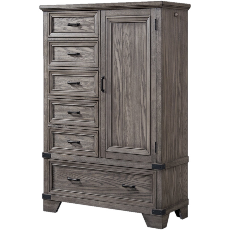 Pemberly Row Contemporary 6-Drawer Gentleman's Chest Brushed Steel