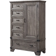 Pemberly Row Contemporary 6-Drawer Gentleman's Chest Brushed Steel