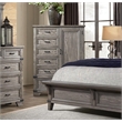 Pemberly Row Contemporary 6-Drawer Gentleman's Chest Brushed Steel