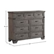 Pemberly Row Wood Contemporary 9-Drawer Dresser Brushed Steel