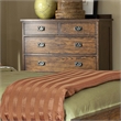Pemberly Row Solid Oak Wood Contemporary 6-Drawer Chest in Brown