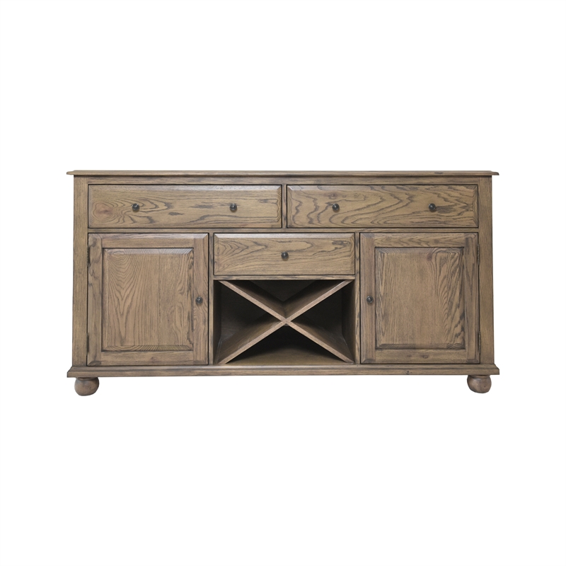Pemberly Row Traditional Sideboard Weathered Chestnut finish