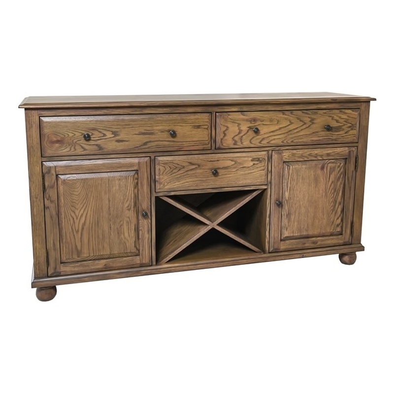 Pemberly Row Traditional Sideboard Weathered Chestnut finish