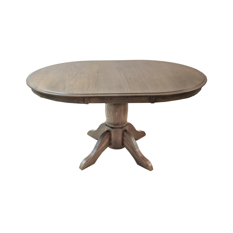 Pemberly Row Traditional Pedestal Base Table Weathered Chestnut finish