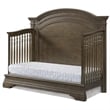 Pemberly Row Traditional Wood Arch Convertible Crib in Rosewood Brown