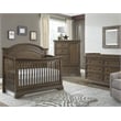 Pemberly Row Traditional Wood Arch Convertible Crib in Rosewood Brown