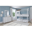 Pemberly Row Farmhouse Solid Hardwood Mirror in Cream Finish
