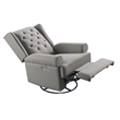 Pemberly Row Traditional Fabric USB Glider and Recliner in Charcoal