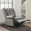 Pemberly Row Traditional Fabric USB Glider and Recliner in Charcoal