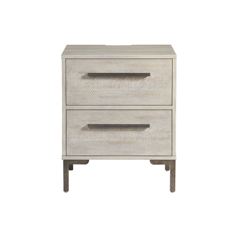 Pemberly Row Contemporary Wood Nightstand in Willow Gray Finish