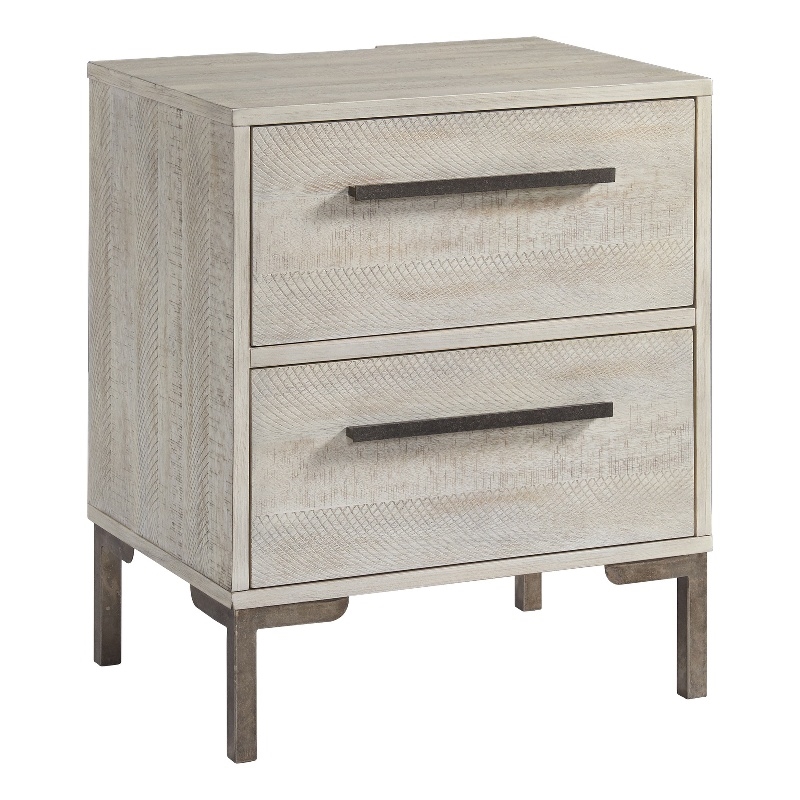 Pemberly Row Contemporary Wood Nightstand in Willow Gray Finish