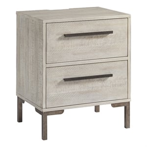 Pemberly Row Contemporary Wood Nightstand in Willow Gray Finish