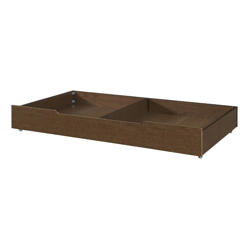 Pemberly Row Traditional Wood Trundle in Rosewood Brown Finish