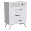 Pemberly Row Contemporary 4-Drawer Wood Chest in Ash Linen White Finish