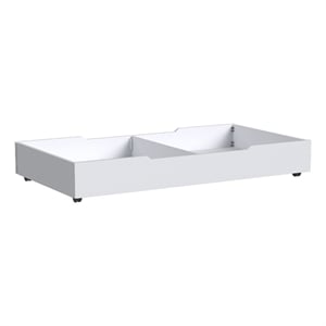 Pemberly Row Contemporary Wood Trundle in Ash Linen White Finish