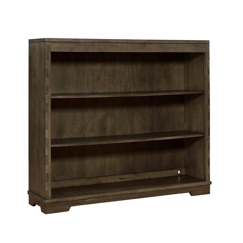 Pemberly Row Contemporary Solid Hardwood Bookcase in Graphite Gray