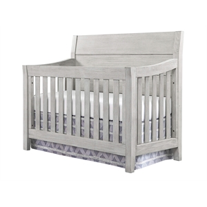 Pemberly Row Contemporary Wood Convertible Crib in Weathered Washed Sierra