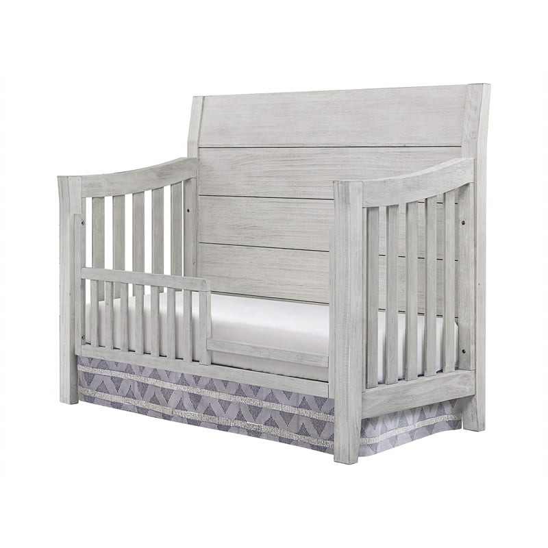 Pemberly Row Contemporary Wood Convertible Crib in Weathered Washed Sierra