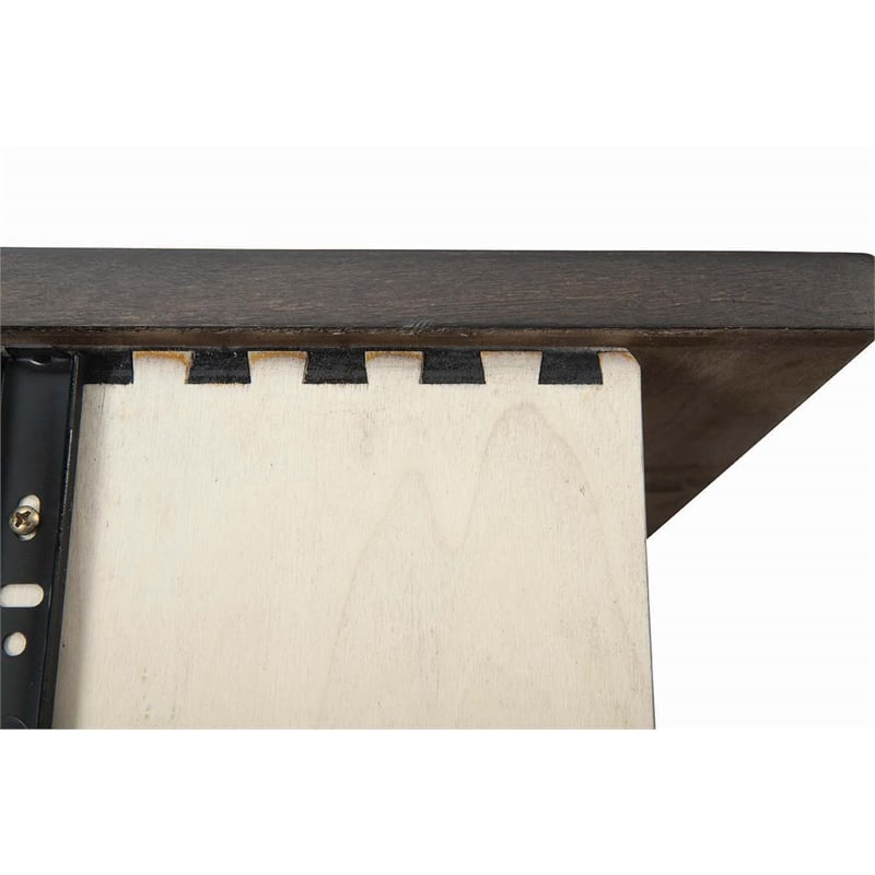 Pemberly Row Farmhouse Solid Hardwood Bookcase in River Rock Brown