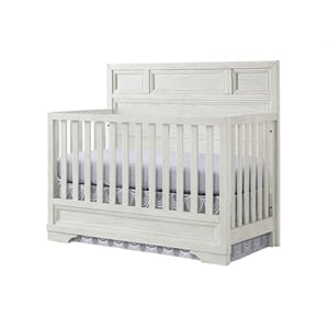 Pemberly Row Traditional Wood Convertible Crib in White Dove