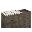 Pemberly Row Traditional Wood Changing Tray in Brushed Pewter