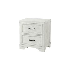 Pemberly Row 2-Drawer Traditional Wood Nightstand in White Dove